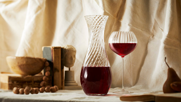 Caskata Quinn Clear Carafe and  Red Wine Glass