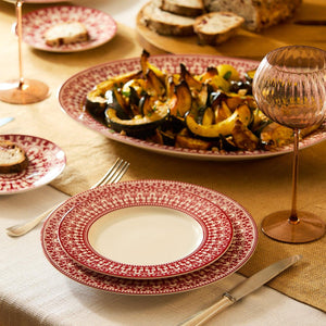 Casablanca Crimson Rimmed Dinner Plate thumbnail 5