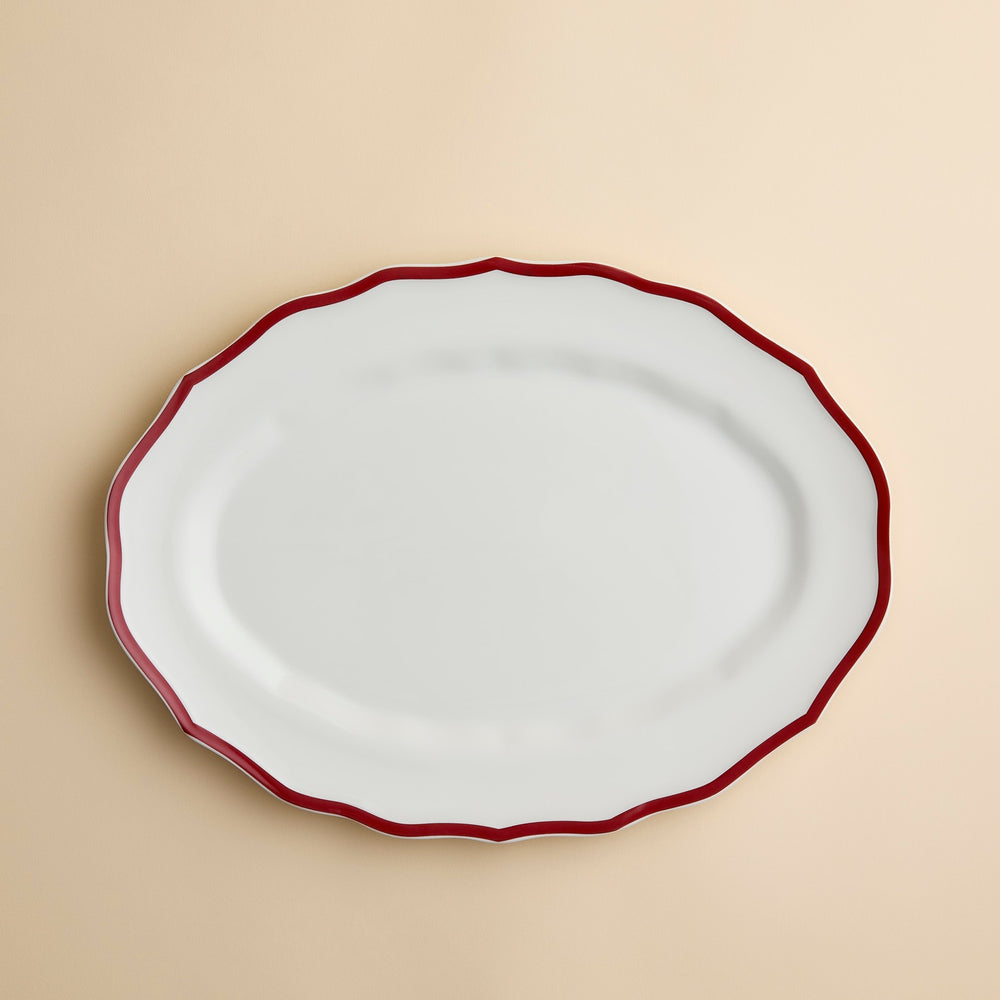 Stella Crimson Scalloped Platter