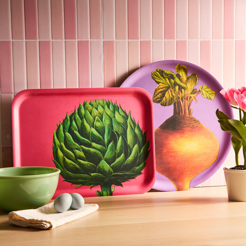 Artichoke Large Rectangular Birchwood Tray image 4