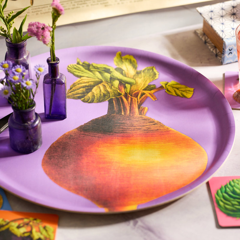 Golden Beet Large Round Birchwood Tray image 3