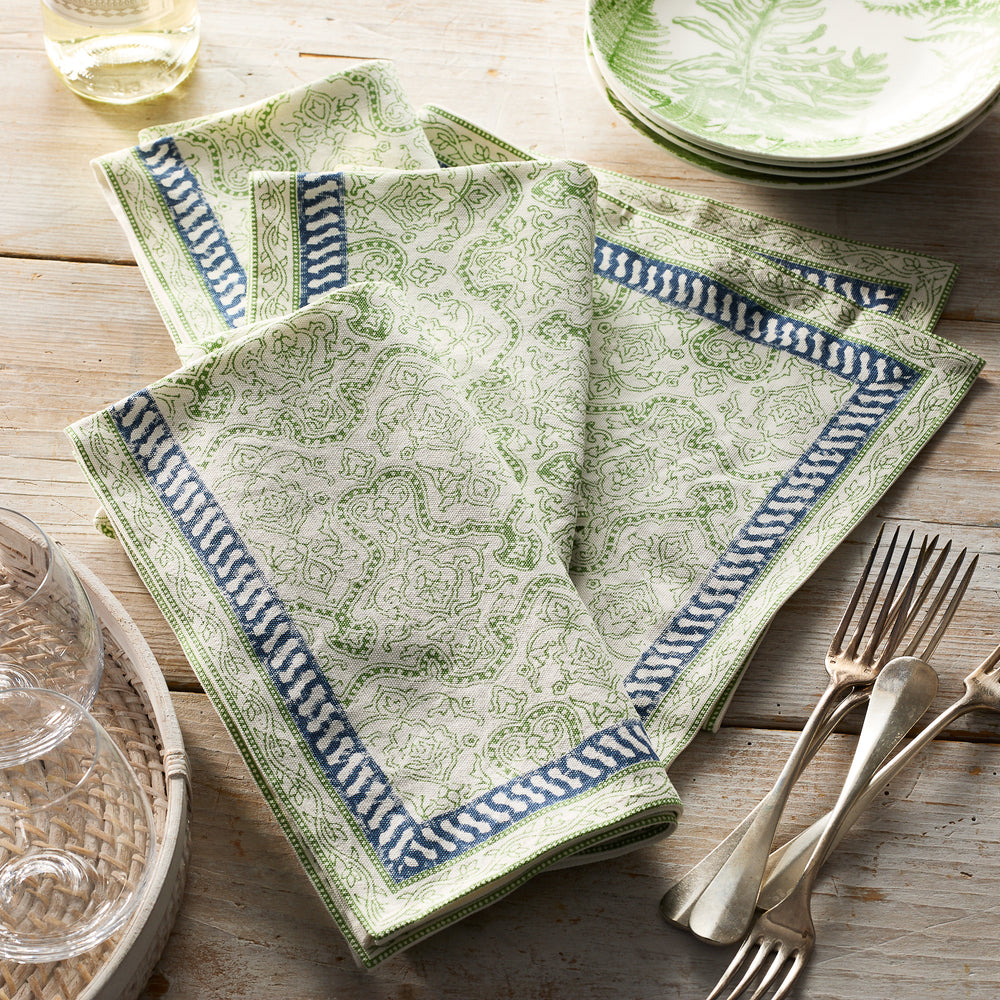 Block Island Block Print Dinner Napkins image 2