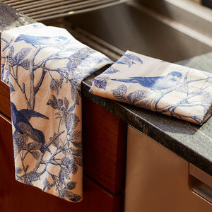 Arbor Birds Blue Kitchen Towels, Set of 2 thumbnail 4