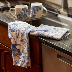 Arbor Birds Blue Kitchen Towels, Set of 2 thumbnail 2