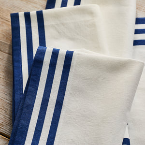 Triple Stripe Blue Dinner Napkins thumbnail 5