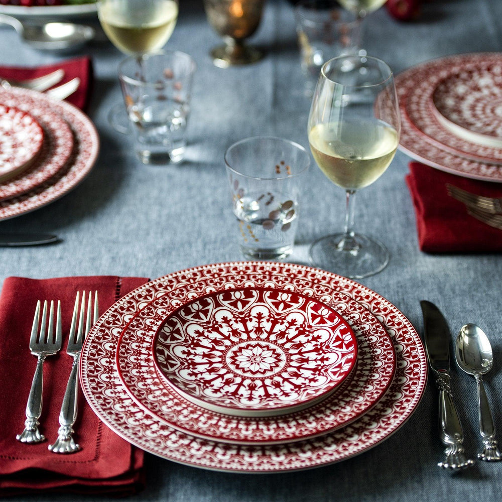 Casablanca Crimson Rimmed Dinner Plate image 4