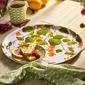 Nasturtiums Large Round Birchwood Tray thumbnail 5