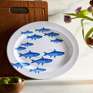 School of Fish Melamine Oval Rimmed Platter thumbnail 4