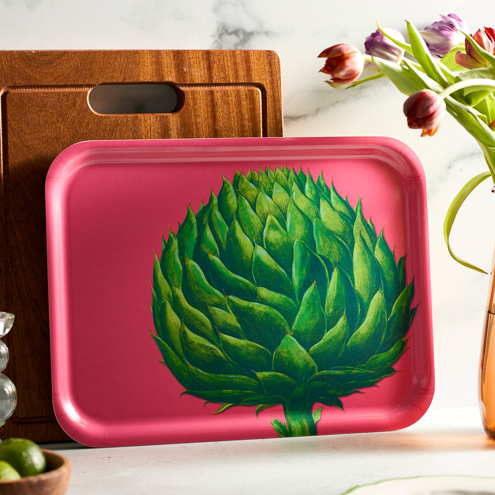 Artichoke Large Rectangular Birchwood Tray image 3