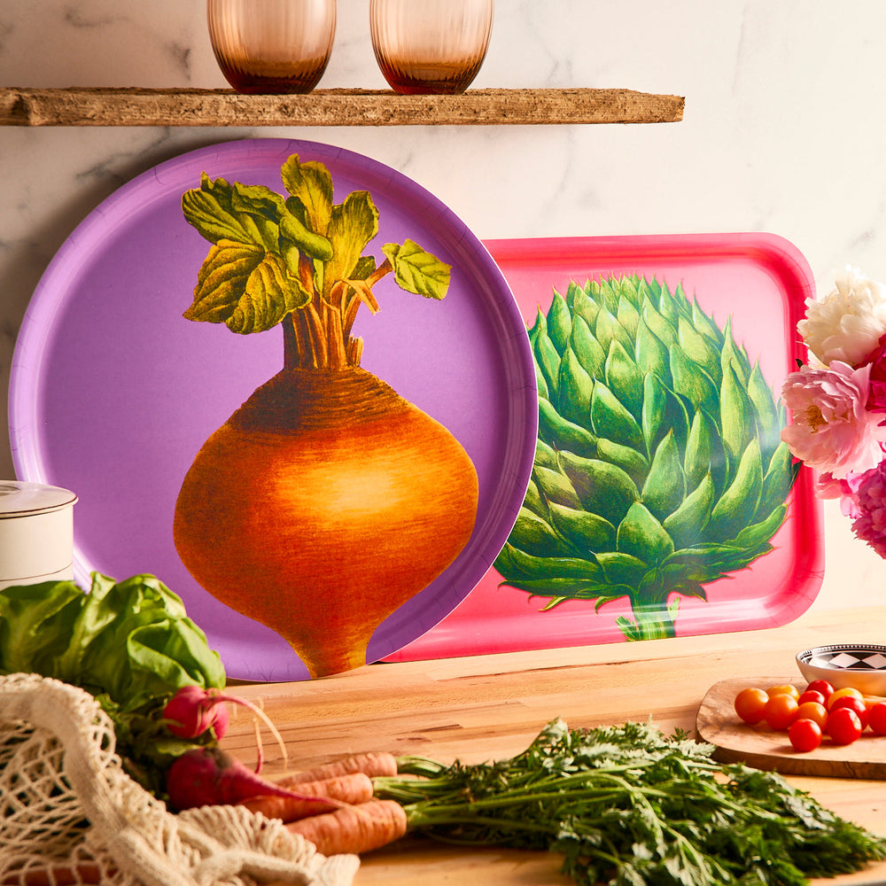 Golden Beet Large Round Birchwood Tray image 4
