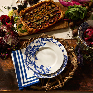 Triple Stripe Blue Dinner Napkins thumbnail 3