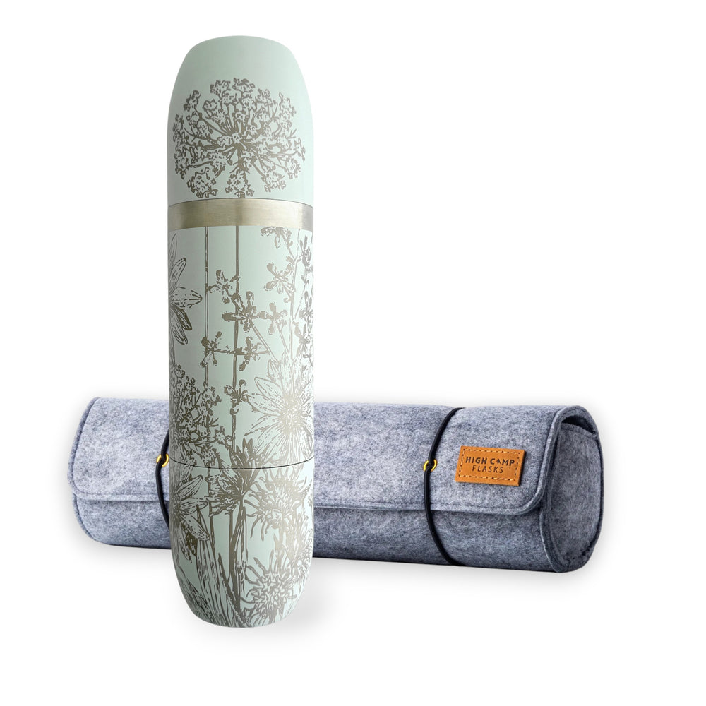 Caskata x High Camp Light Blue Summer Wine Flask and Case Bundle