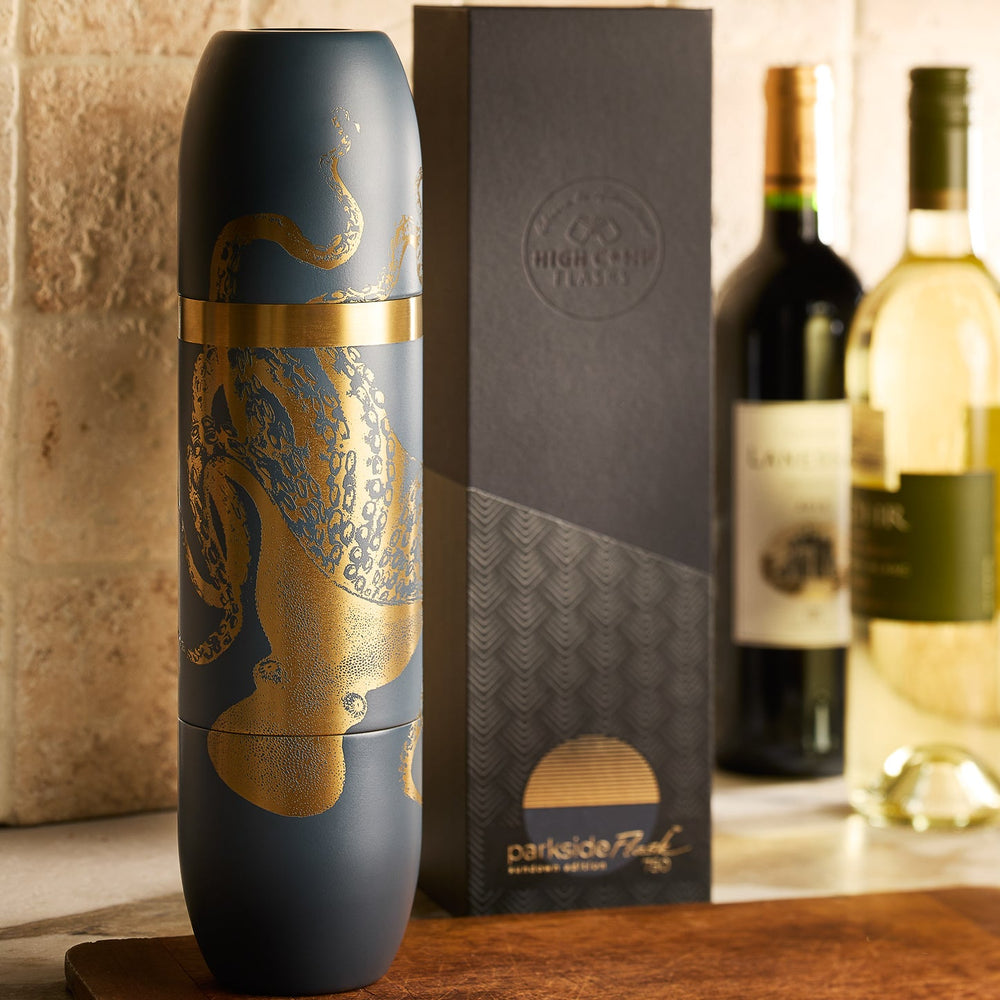 Caskata x High Camp Dark Blue Lucy Wine Flask image 3