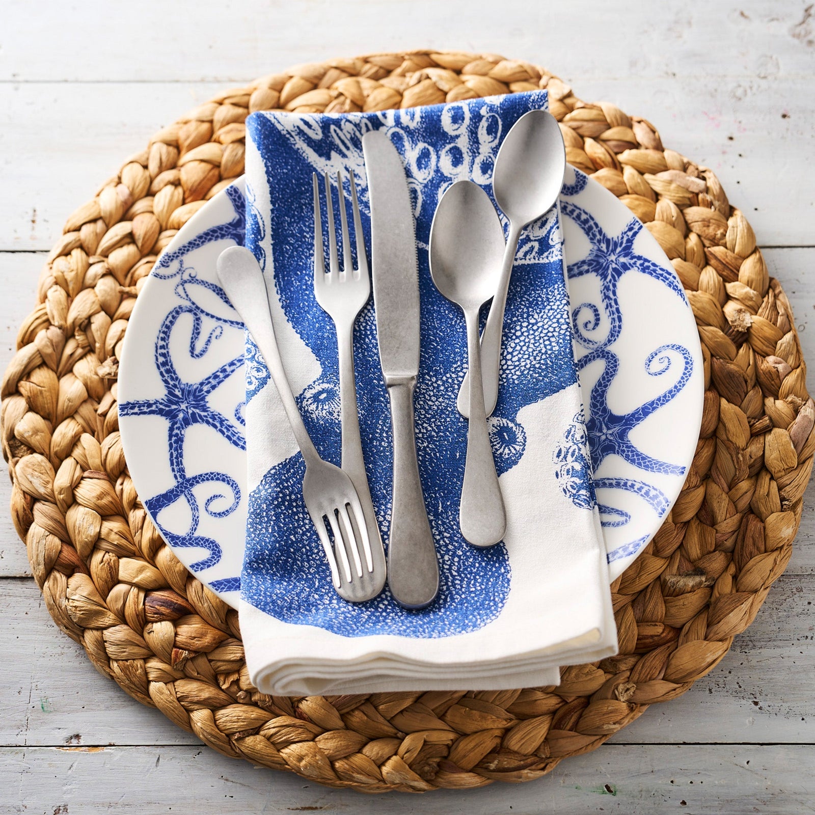Pewter Stonewashed Stainless Steel 5-Piece Flatware Setting from Caskata.