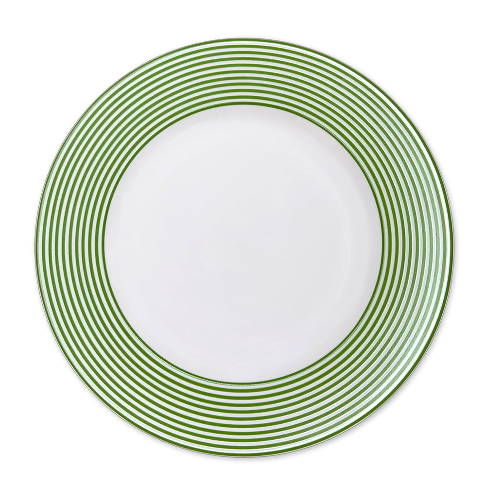 Newport Stripe Verde Rimmed Dinner Plate