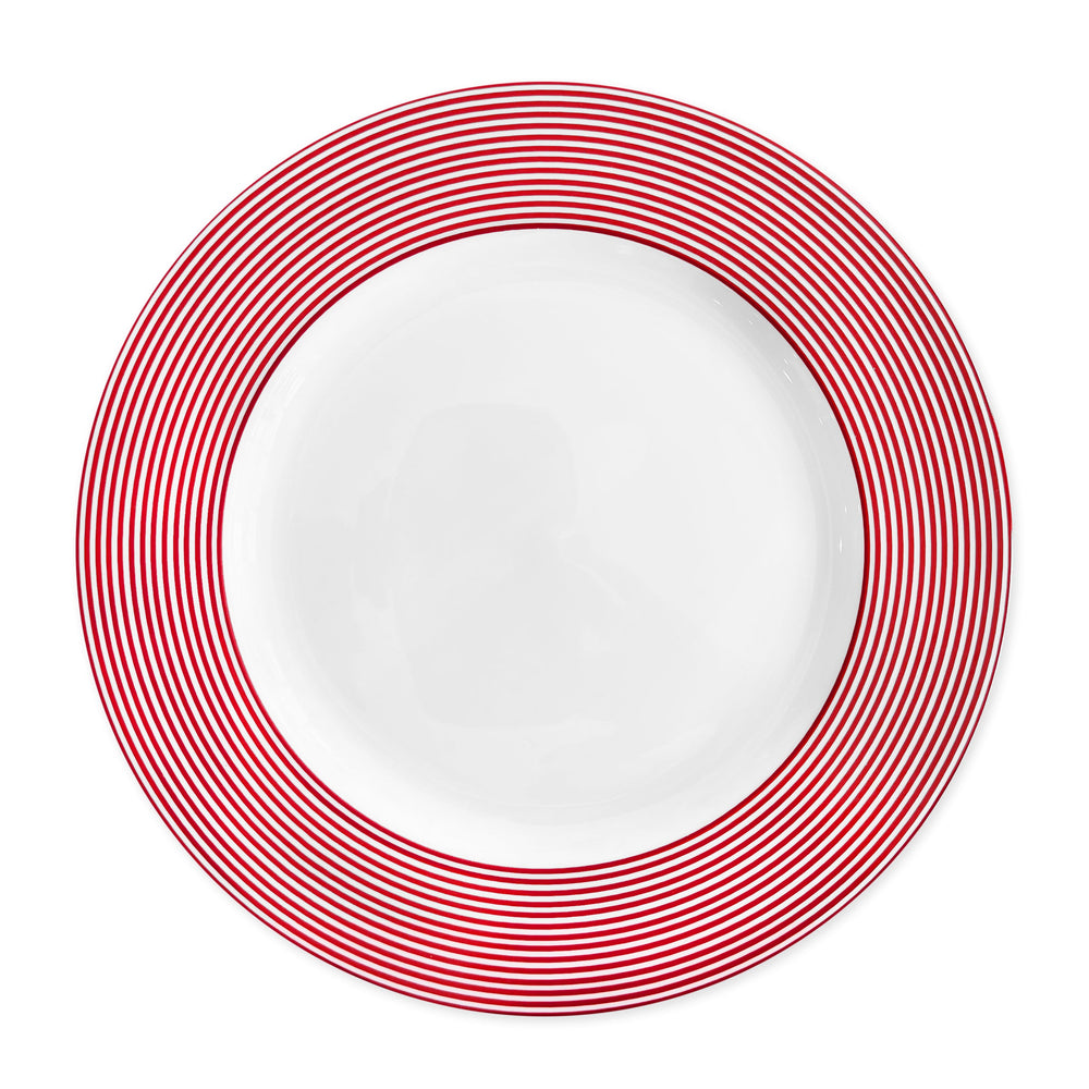 Newport Stripe Crimson Dinner Plate