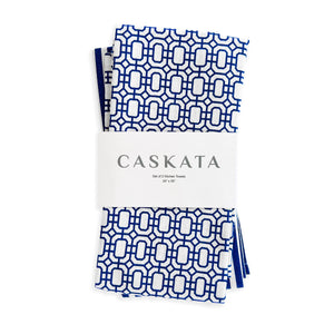 Newport Garden Gate & Pinstripe Blue Kitchen Towels, Mixed Set of 2 thumbnail 3