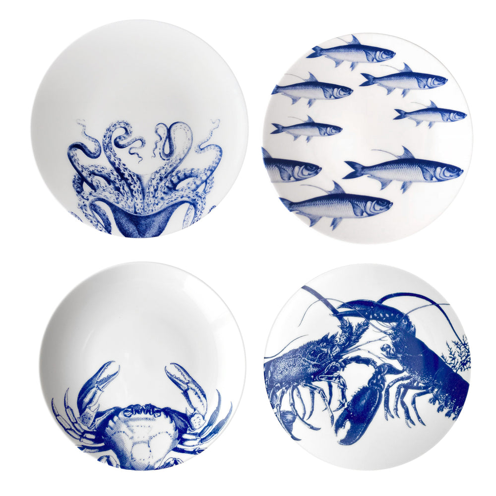 Coastal Icons Salad Plates, Mixed Set of 4