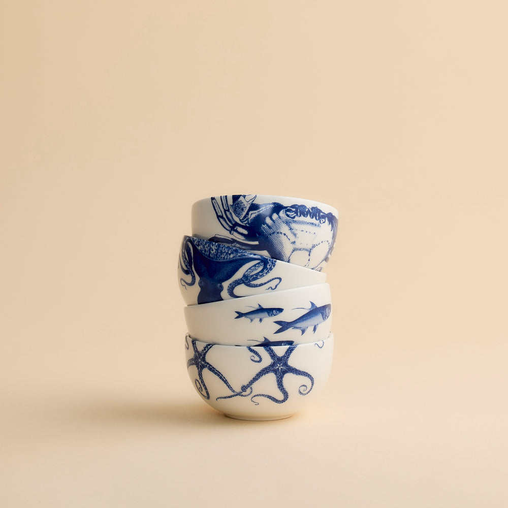 Coastal Icons Snack Bowls, Mixed Set of 4