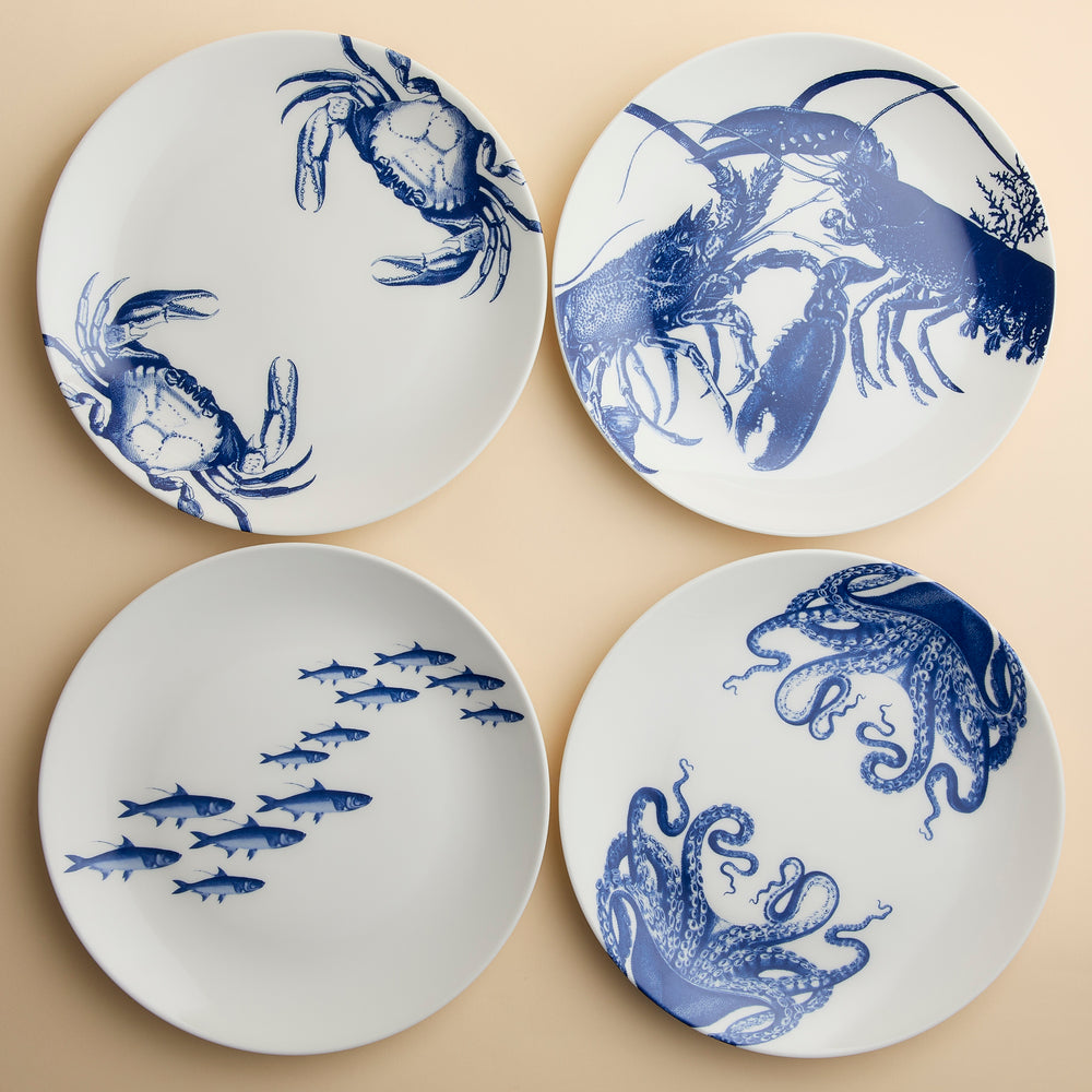Coastal Icons Dinner Plates, Mixed Set of 4