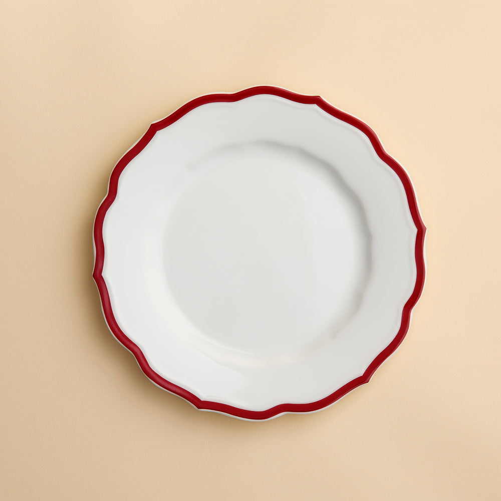 Stella Scalloped Crimson Salad Plate