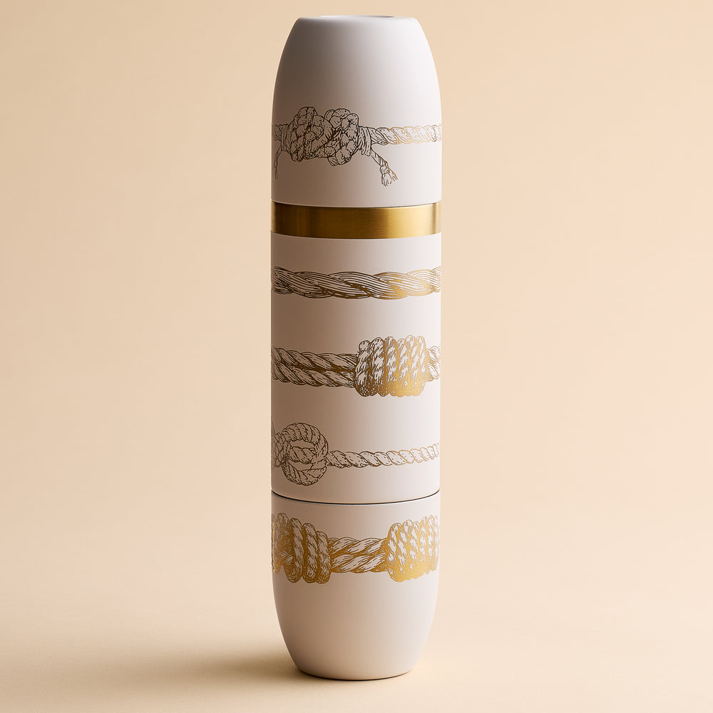 Caskata x High Camp Crema Sailors Knots Wine Flask