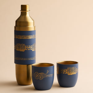 Caskata x High Camp Dark Blue Sailors Knots Wine Flask thumbnail 3