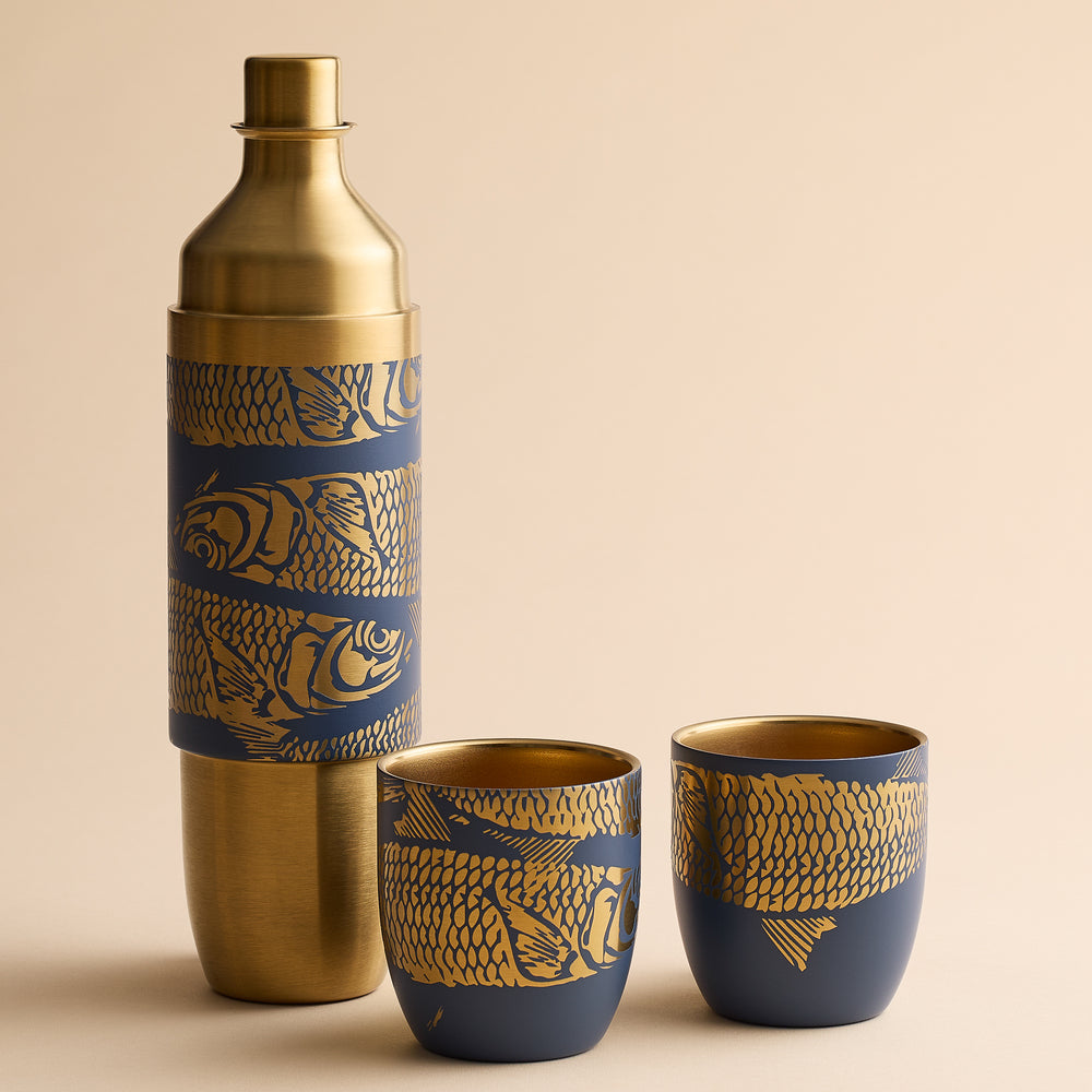 Caskata x High Camp Dark Blue Sardines Wine Flask image 2