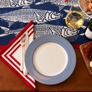 Triple Stripe Red Dinner Napkins thumbnail 2