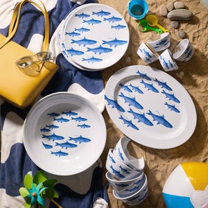 School of Fish Melamine Oval Rimmed Platter thumbnail 5