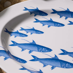 School of Fish Melamine Oval Rimmed Platter thumbnail 3