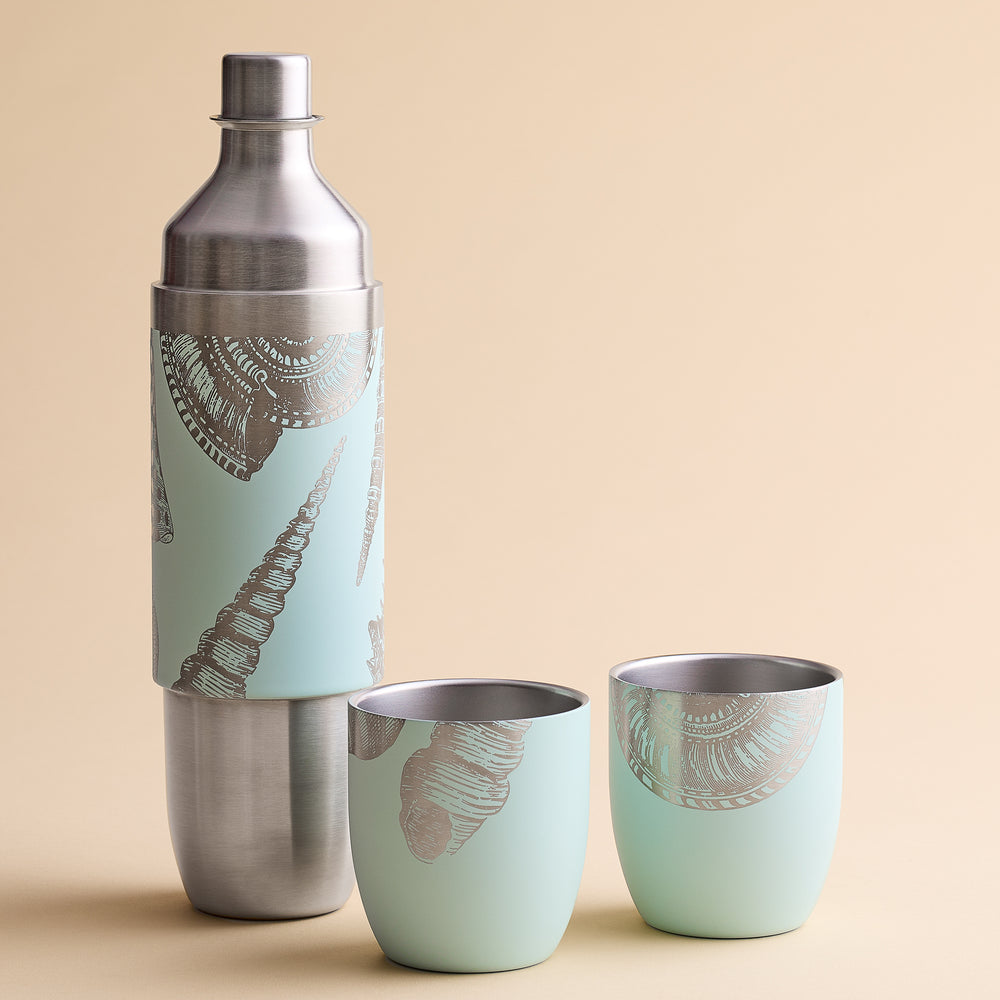 Caskata x High Camp Light Blue Shells Wine Flask image 4