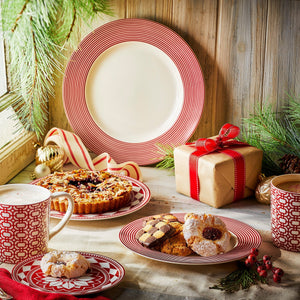 Newport Stripe Crimson Dinner Plate thumbnail 3