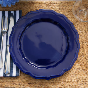 Stella Scalloped Solid Blue Dinner Plate thumbnail 2