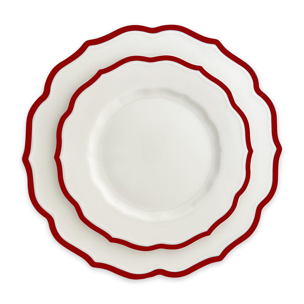 Stella Scalloped Crimson Dinner Plate image 9