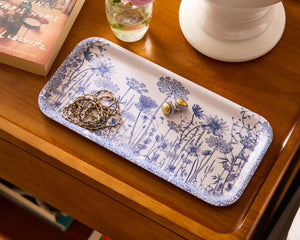 Summer Blues Small Rectangular Birchwood Tray thumbnail 4