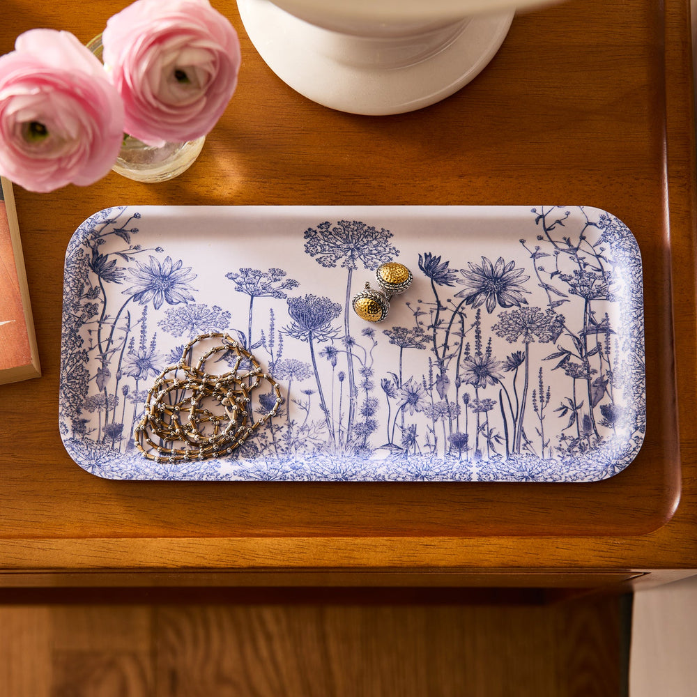 Summer Blues Small Rectangular Birchwood Tray image 2