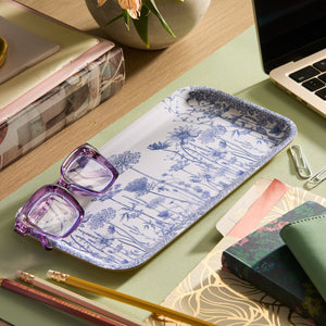 Summer Blues Small Rectangular Birchwood Tray thumbnail 3