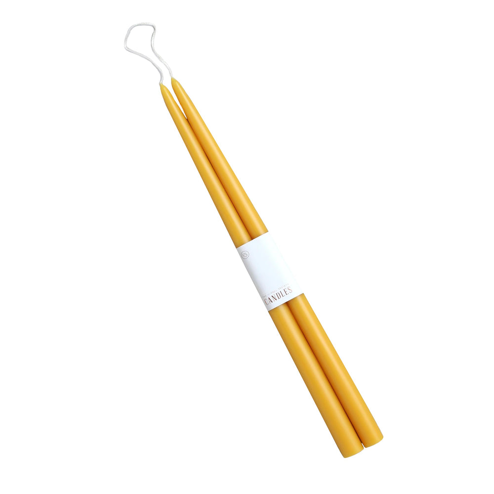 Taper Candles in Marigold Yellow, Set of 2, 18 inches, from Caskata