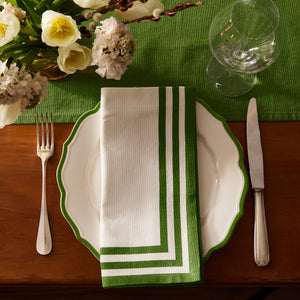 Triple Stripe Verde Dinner Napkins thumbnail 2