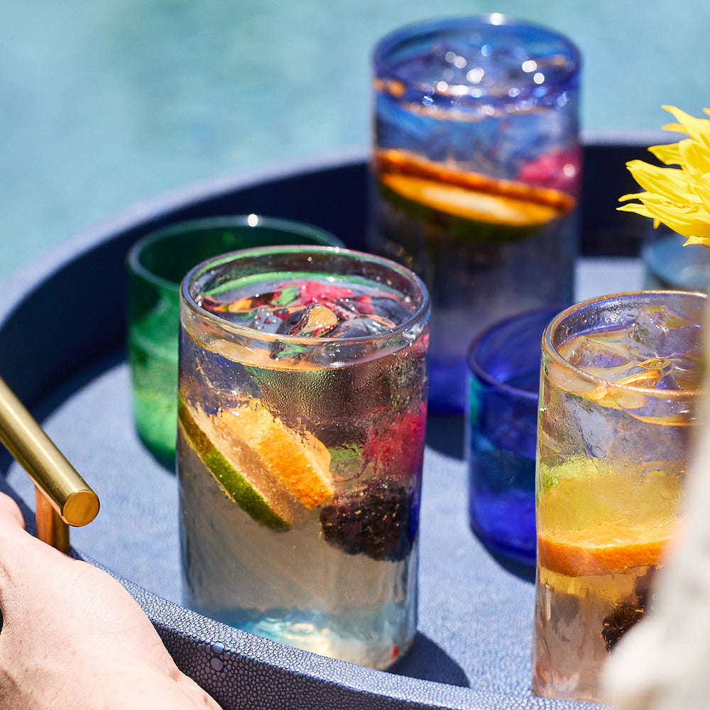 Viento Large Blue Tumblers, Set of 6 image 3