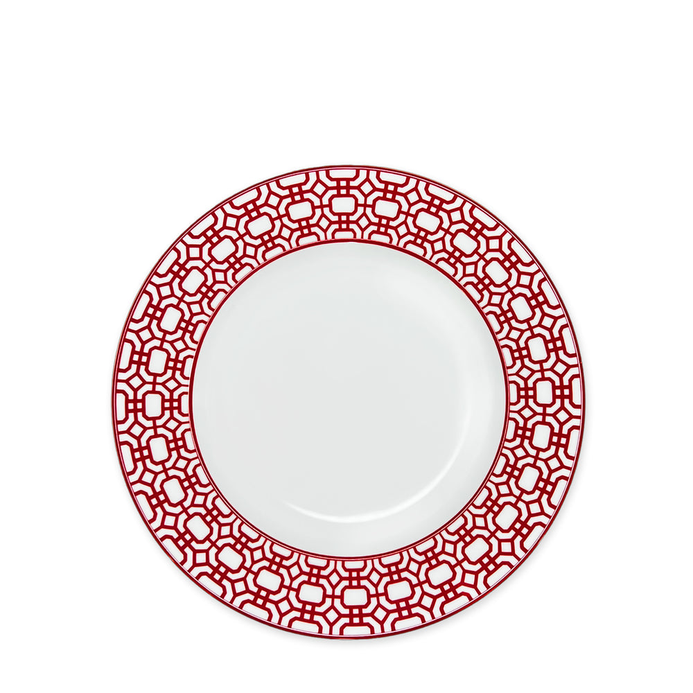 Newport Garden Gate Crimson Rimmed Salad Plate
