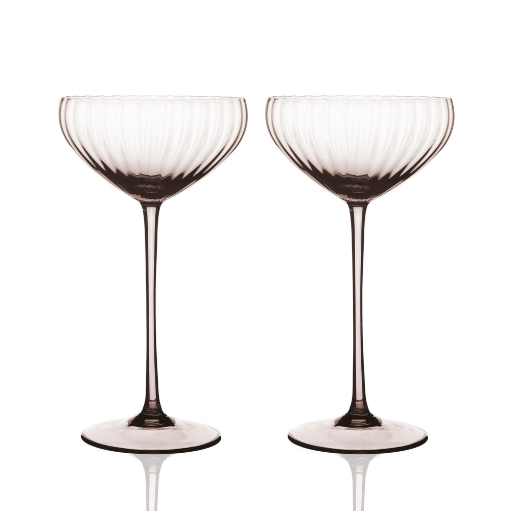 Quinn Mocha Coupe Glasses Set/2 - Caskata